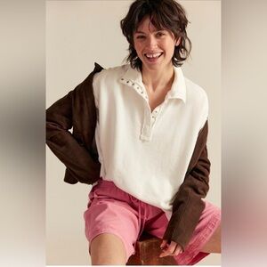 We The Free Camden Henley Sweatshirt in Optic White Size Small NWT